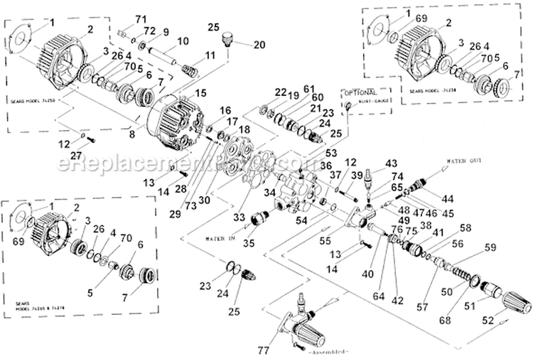 Page D Diagram and Parts List for 0503-0  Briggs and Stratton Pressure Washer